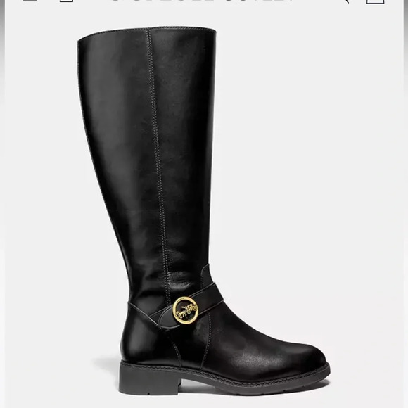 COACH Rory Riding Boot Black Size 7C - Picture 1 of 9